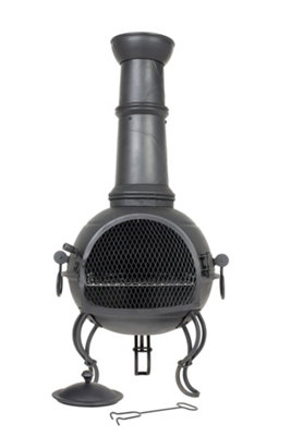 La Hacienda Murcia Large Steel Chimenea With Grill from B&Q