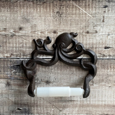 Selections Wall Mounted Octopus Loo Roll Holder In Cast Iron from B&Q