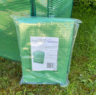 Selections 4 Tier Extra Wide Reinforced Replacement Greenhouse Cover from B&Q