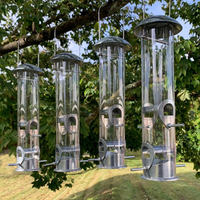 Selections Heavy Duty Aluminium Bird Seed Feeders With 4 Feeding Ports (Set Of 4) from B&Q