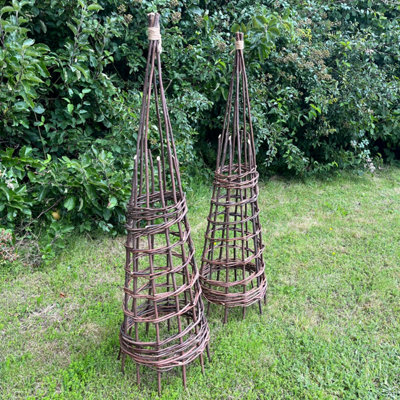 Selections Set Of 2 Rustic Willow Garden Obelisks (1.15M) from B&Q