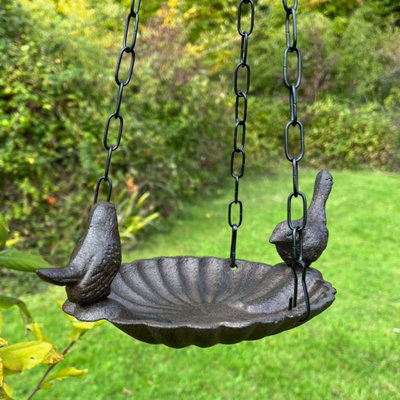 Selections Ornamental Hanging Cast Iron Garden Wild Bird Bath Feeder