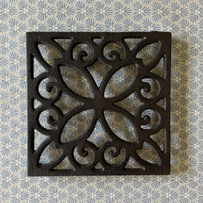 Selections Cast Iron Ornate Square Table Trivet from B&Q