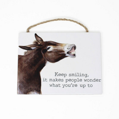 Langs Ceramic Plaque Keep Smiling Donkey Sign from B&Q