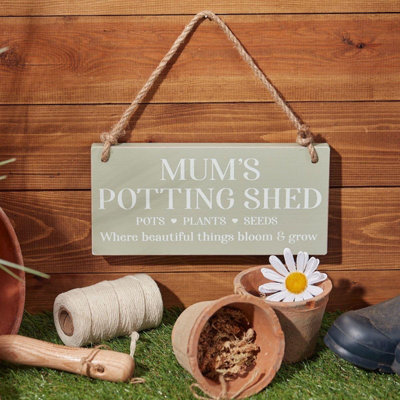 Langs Wooden Plaque Mum's Potting Shed Sign from B&Q