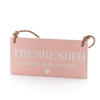 Langs Wooden Plaque The She Shed Sign from B&Q