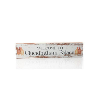 Langs Wooden Wall Plaque Cluckingham Palace Sign from B&Q