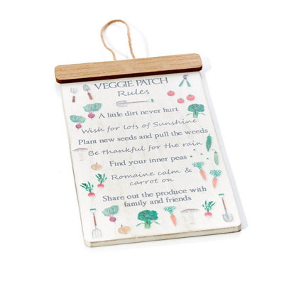 Langs Garden Vegetable Patch Rules Plaque Sign from B&Q