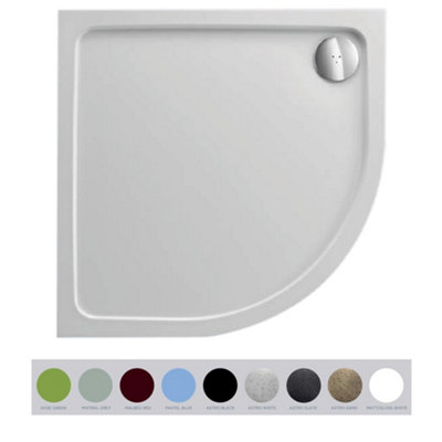 Just Trays Jt Fusion Left Handed Offset Quadrant Flat To Floor Shower Tray 900X760mm White from B&Q
