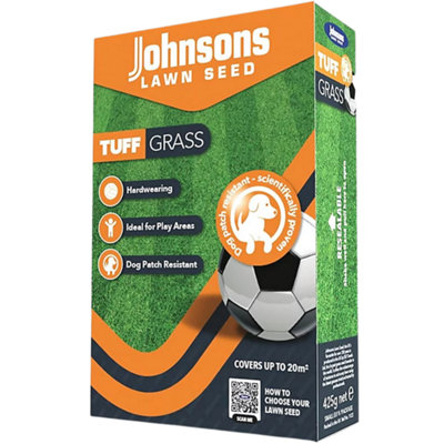 Johnsons Lawn Seed Tuffgrass Dog Patch Resistant Lawn Seed 0.425G (20M²) from B&Q