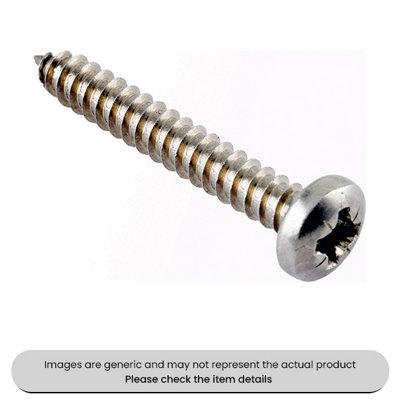 Mehr Stainless Steel Self Tapping Screws Pzd Pan Head Grade A2 8X1" Pack Qty 250 from B&Q