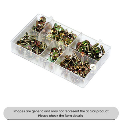 Mehr Mini Acme Screws Hexagon Head With Captive Washers Assorted Box 120Pcs from B&Q