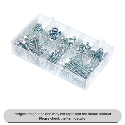 Mehr Zinc Plated Mini Self Drilling Screws Washer Faced 8-14 Assorted Box 70Pcs from B&Q