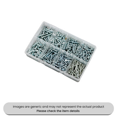 Mehr Zinc Plated Self Tapping Screws Slotted Pan Head 8-12 Assorted Box 330Pcs from B&Q