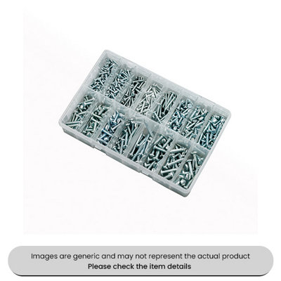 Mehr Zinc Plated Self Tapping Screws Slotted Pan Head 4-14 Assorted Box 500Pcs from B&Q