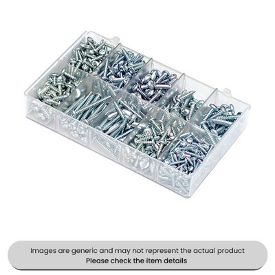 Mehr Zinc Plated Mini Self Tapping Screws Pzd Pan Head Assorted Box 500Pcs from B&Q