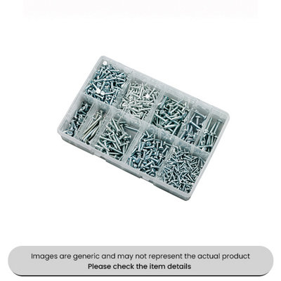 Mehr Zinc Plated Self Tapping Screws Slotted Pan Head 4-10 Assorted Box 700Pcs from B&Q