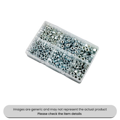Mehr Zinc Plated Steel Nuts & Nylon Insert Locking Nuts Unc Assorted Box 300Pcs from B&Q