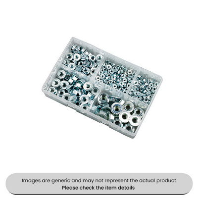 Mehr Zinc Plated Serrated Flange Nuts Metric M5-M12 Assorted Box 225Pcs from B&Q
