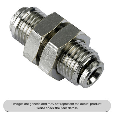 Mehr Nickel Plated Brass Bulkhead Connectors 6mm Pack Qty 5 from B&Q