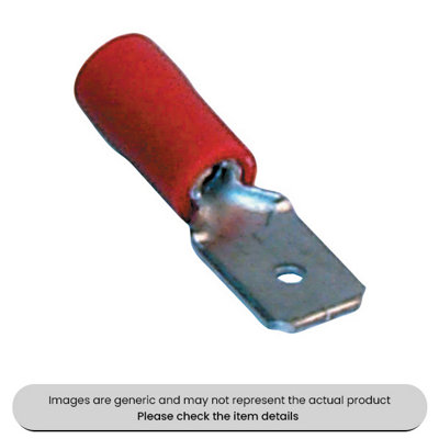 Mehr Male Red Blade Terminals & Connectors 6.3mm Pack Of 100 from B&Q
