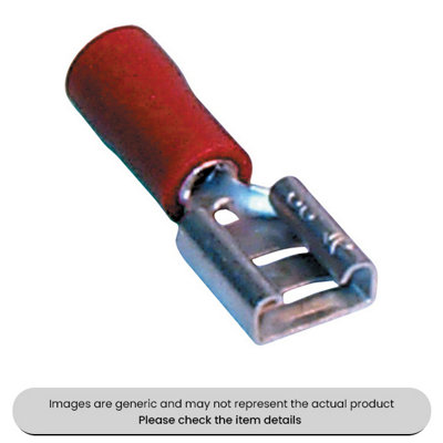 Mehr Red Female Spade Terminals & Connectors 6.3mm Pack Of 100 from B&Q