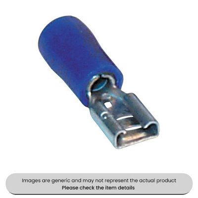 Mehr Female Blue Spade Terminals & Connectors 6.3mm Pack Of 100 from B&Q