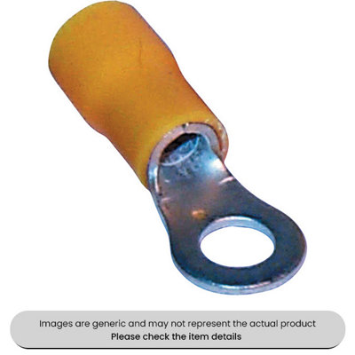 Mehr Yellow Ring Terminals & Connectors 5.3mm Pack Qty 50