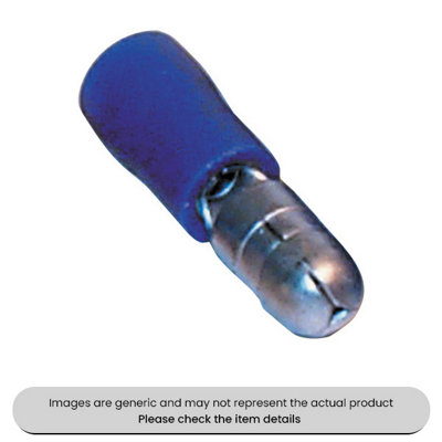 Mehr Male Blue Bullet Terminals & Connectors 5mm Pack Qty 100 from B&Q