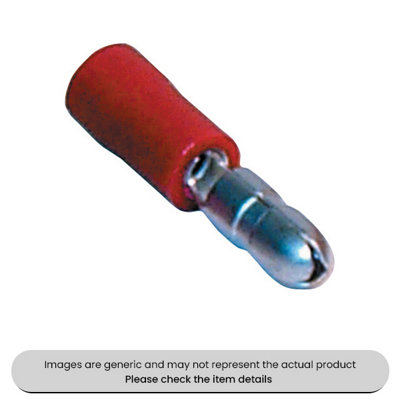 Mehr Male Red Bullet Terminals & Connectors 4mm Pack Qty 100 from B&Q