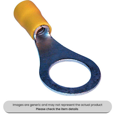 Mehr Yellow Ring Terminals & Connectors 13mm Pack Qty 50