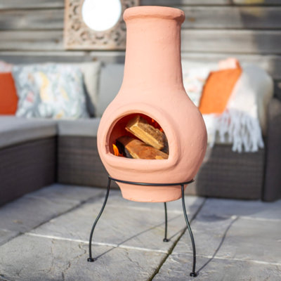 La Hacienda Molela Clay Chiminea (H)83.5Cm (W)35Cm from B&Q