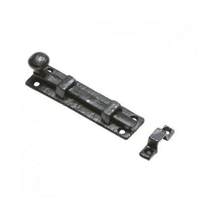 Kirkpatrick 4 Inch Straight Knob BoltAntique Black (1131) from B&Q