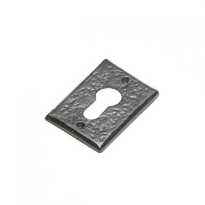 Kirkpatrick 70mm X 50mm Rectangular Euro Profile EscutcheonBlack (1400) from B&Q