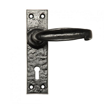 Kirkpatrick Euro Profile Lever Lock Handle PairBlack (2440) from B&Q