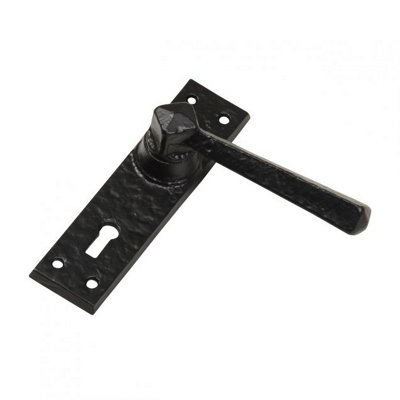 Kirkpatrick Lever Latch Handle PairBlack (2445) from B&Q