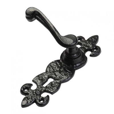 Kirkpatrick Fleur-De-Lis Lever Lock PairBlack (2450) from B&Q