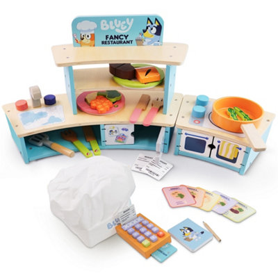 B&Q -  Tabletop Restaurant PlaysetWooden Pretend Play Kitchen Toy For Kids Aged 3+