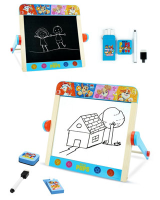 Paw Patrol Tabletop Easel For Kids2  N 1 Double Sided Chalkboard And Whiteboard from B&Q