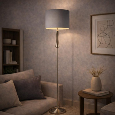 B&Q -  Pagazzi Lomond Floor Lamp Satin Nickel