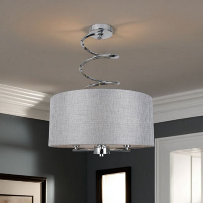 Pagazzi Ing Kasi Semi-Flush Ceiling Polished Chrome Light