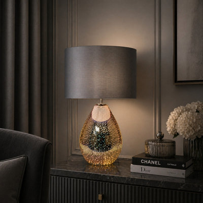 Pagazzi Lighting Pagazzi Geller 61Cm Iridescent Table Lamp from B&Q