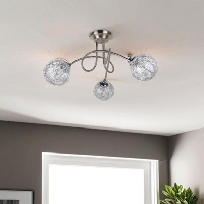 Pagazzi Lighting Pagazzi Orinoco 3 Light Semi Flush Ceiling Light from B&Q