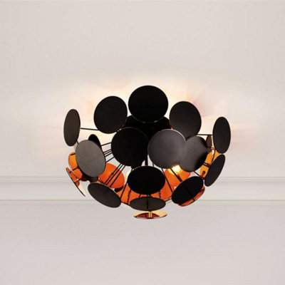Rackhams Black Copperhead And Copper Semi Flush Sputnik - Image 2