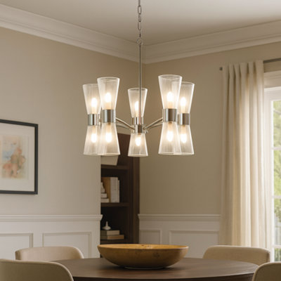 Pagazzi Lighting Pagazzi Herrera 10 Light Polished Chrome Pendant Ceiling Light from B&Q
