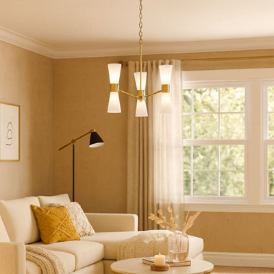 Pagazzi Lighting Pagazzi Herrera 6 Light Gold Pendant Ceiling Light from B&Q