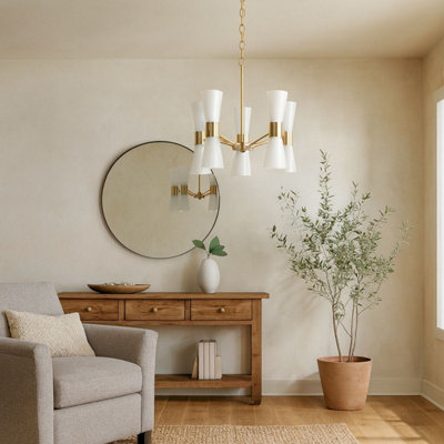Pagazzi Lighting Pagazzi Herrera 10 Light Gold Pendant Ceiling Light from B&Q
