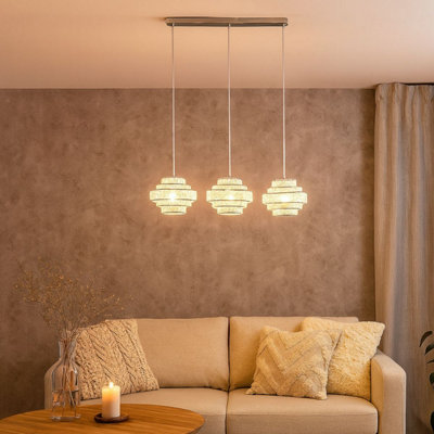 Pagazzi Lighting Pagazzi Heini 3 Light Chrome And Crystal Pendant Ceiling Bar from B&Q