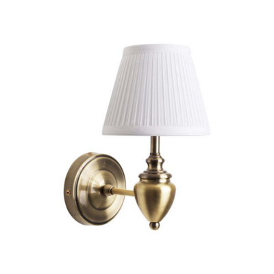 Pagazzi Lighting Pagazzi Giona Antique Brass & White Wall Light from B&Q