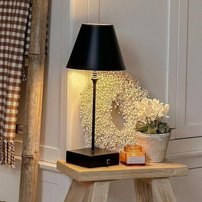Pagazzi Lighting Black Lustre Led Rechargeable Table Lamp - Image 3